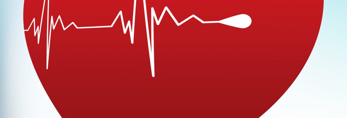 An EKG line inside a heart, representing website analytics.