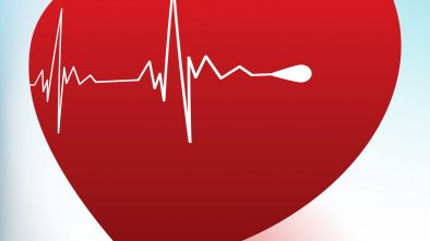 An EKG line inside a heart, representing website analytics.